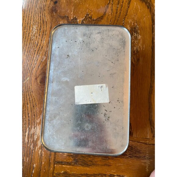 Vintage Christmas Tin Winter Snowy Houses Scene Colorful Christmas - Picture 5 of 6